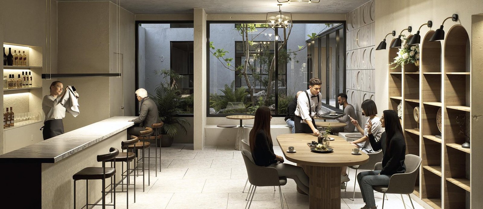 Local comercial de LUMEA en planta baja, con vista al patio interior